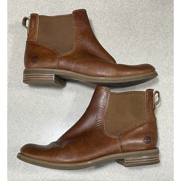 Timberland Magby Chelsea Boot Women’s Size 7 Light Brown Full Grain Casual Shoe - Picture 6 of 10